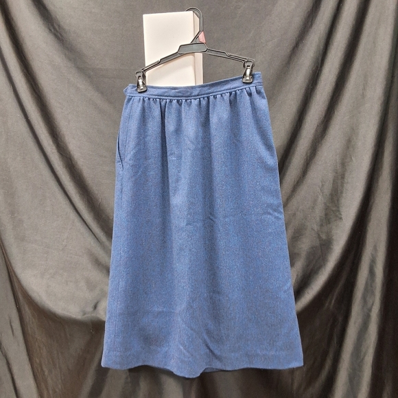 Evan Picone Blue Midi A-Line Skirt - Picture 12 of 14